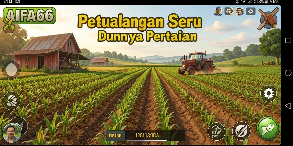 Tangkapan layar gameplay AIFA66 menunjukkan keseruan bertani.