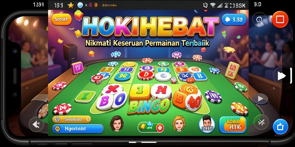 Tampilan menarik gameplay HOKIHEBAT dalam permainan Bingo.