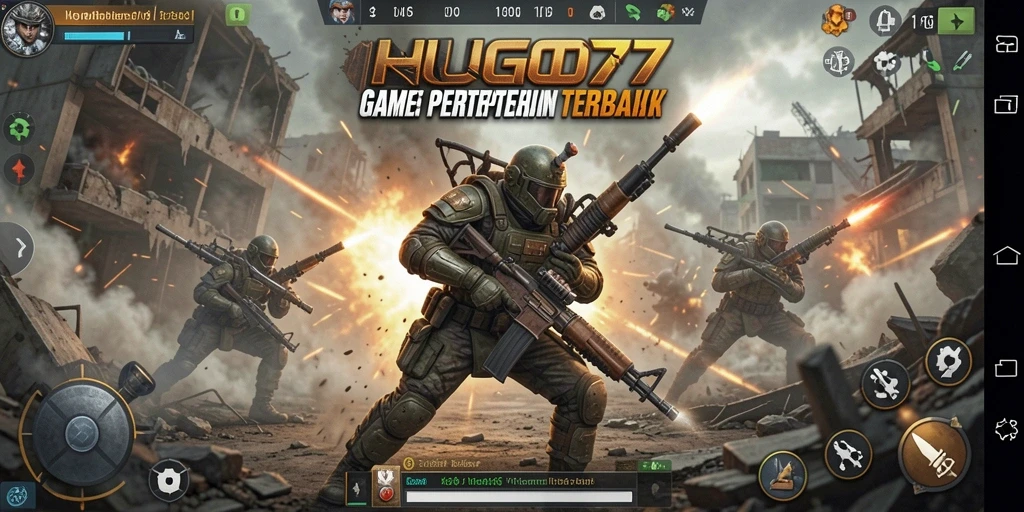 Screenshot gameplay HUGO77 menampilkan pertempuran mendebarkan dengan berbagai karakter dan strategi.