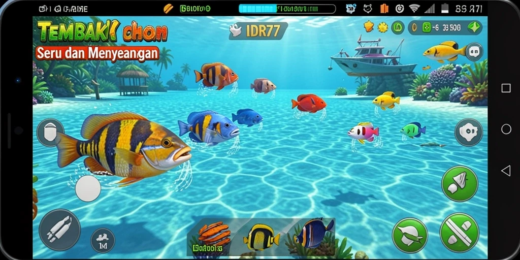 Tampilan gameplay seru menangkap ikan besar di IDR77.