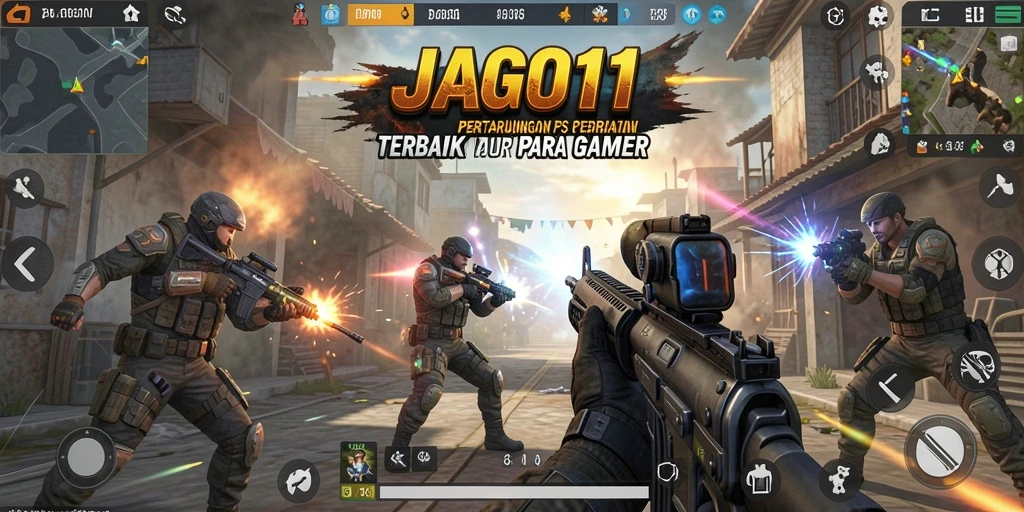 Gameplay JAGO11 yang penuh aksi dan menegangkan di medan perang.