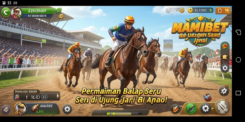 Screenshot gameplay seru MAMIBET dengan balapan mendebarkan.